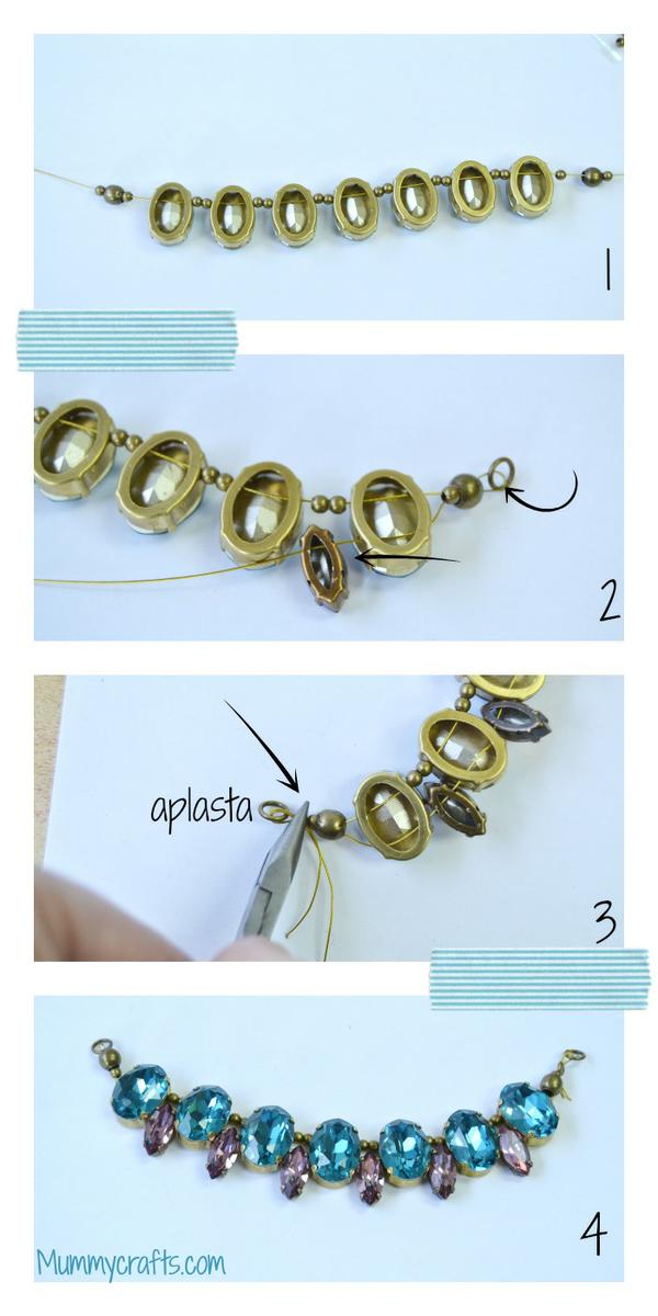 Cómo montar un collar con cristal swarovski