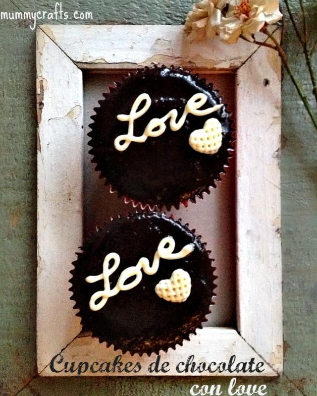 Cupcakes de chocolate con love