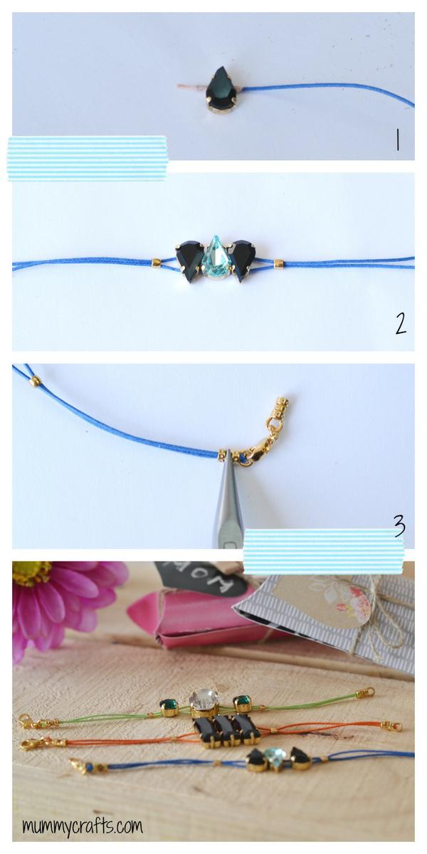 Como hacer pulseras con hilo y piedras paso a paso