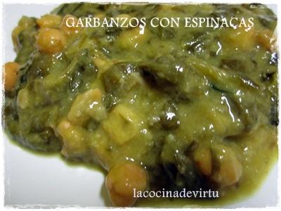 Garbanzos con espinacas