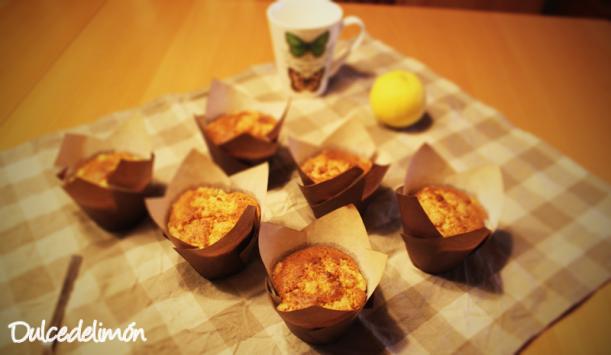 Muffins de limón con crujiente
