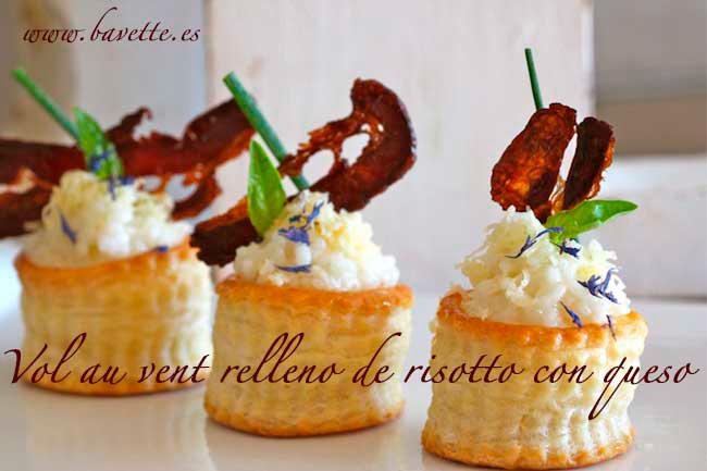 Vol au vent rellenos de risotto