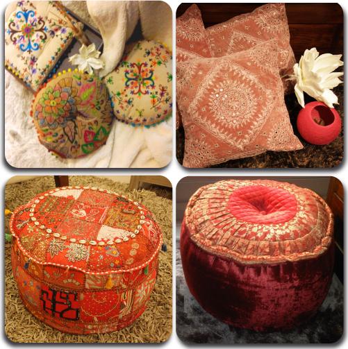 pouffs y cojines
