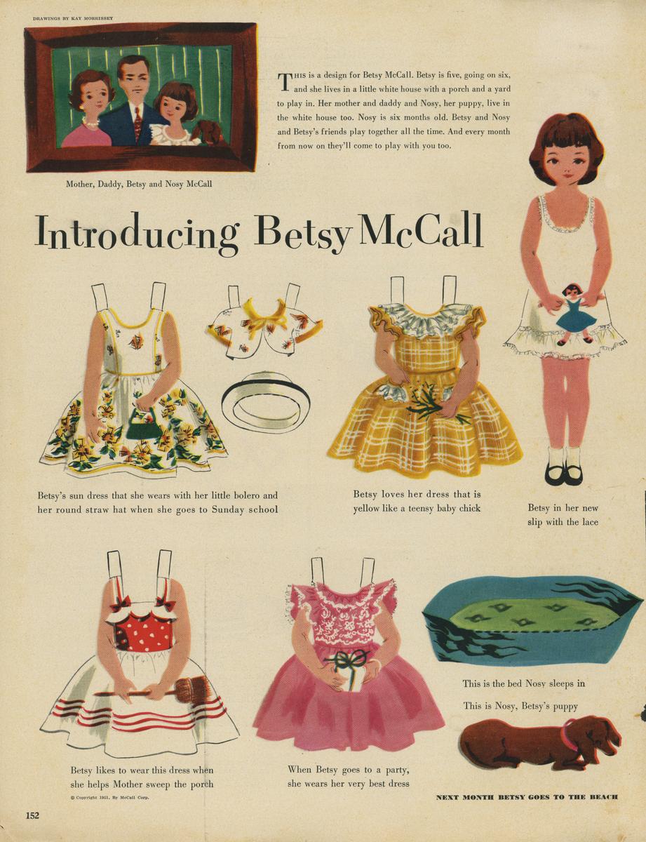Primera publicación de la muñeca recortable Betsy McCall