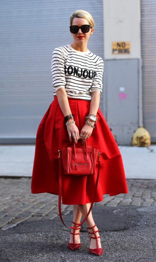 falda roja