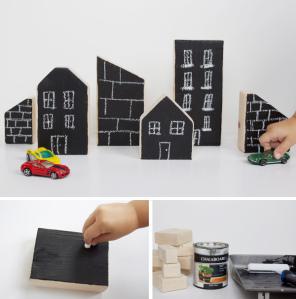 bloques madera pizarra