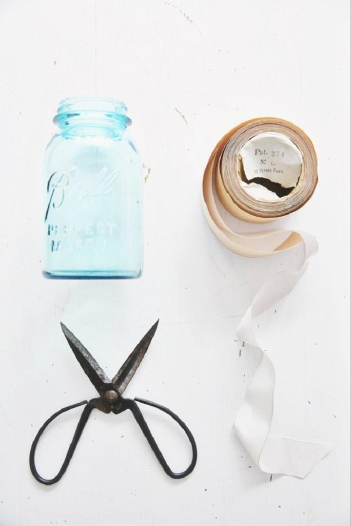 floreros con mason jar