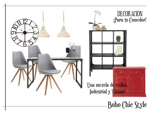 Comedor estilo industrial y vintage