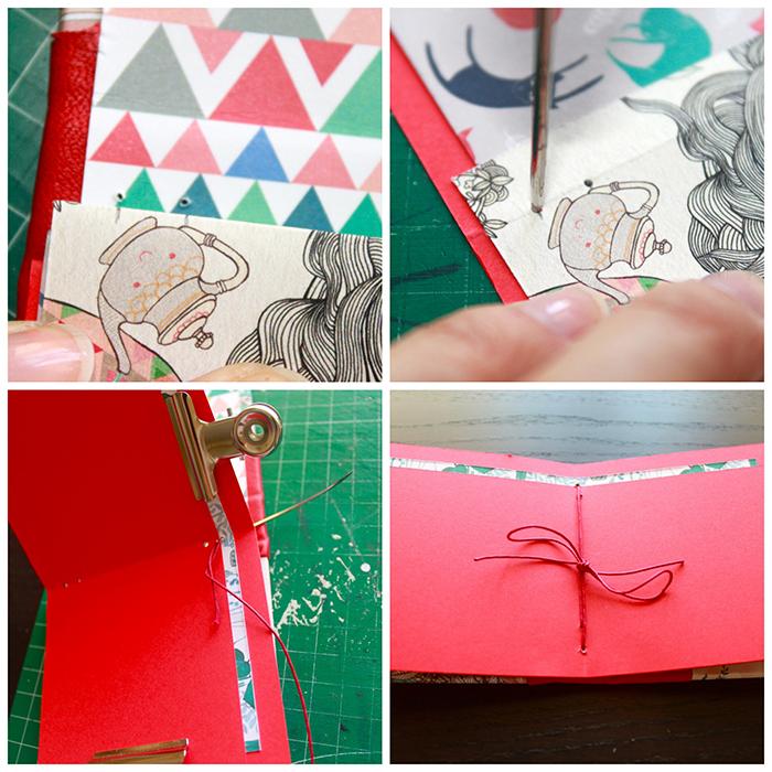 Coser el interior del album