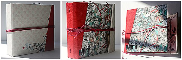 MIni Album de scrapbooking con encuadernado de piel