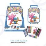 mochila trolley pocoyo + set escolar