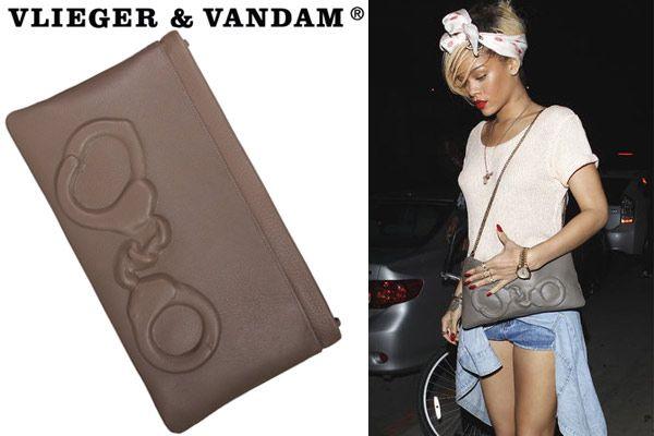 Rihanna met een clutch van Vlieger & Vandam