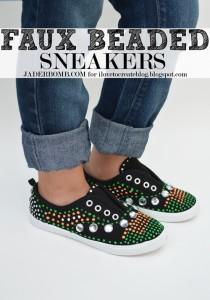 faux beaded sneakers