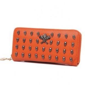 New-Hot-Ladies-s-Leather-Skull-Rivet-WALLETS-fashion-women-wallets-ladies-long-purse-bag