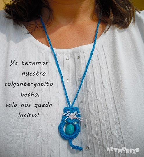 Manualidades con chapas: Colgante gatito