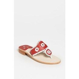 Rogers Palm Beach Flat Sandal - 8.5/Orange/Gold