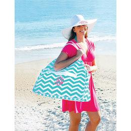 Adult Floppy Beach Sun Hat - White - Personalized with Monogram