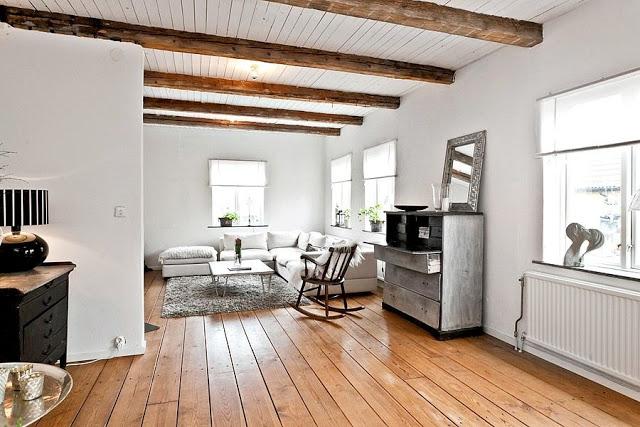 Decorar con vigas de madera