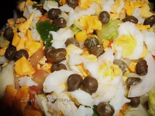 ENSALADA CON MAIZ Y ALCAPARRAS