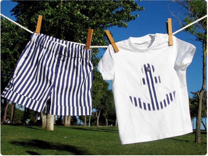 conjunto marinero bebe DIY Conjunto Marinero Bermuda y camiseta con aplicación #DIY