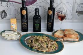 setas a la crema con fundición de queso tierno de cabra