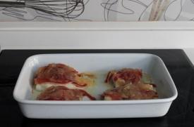bacalao al horno con cebolla caramelizada