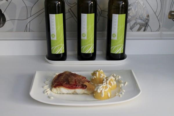 bacalao al horno con cebolla caramelizada