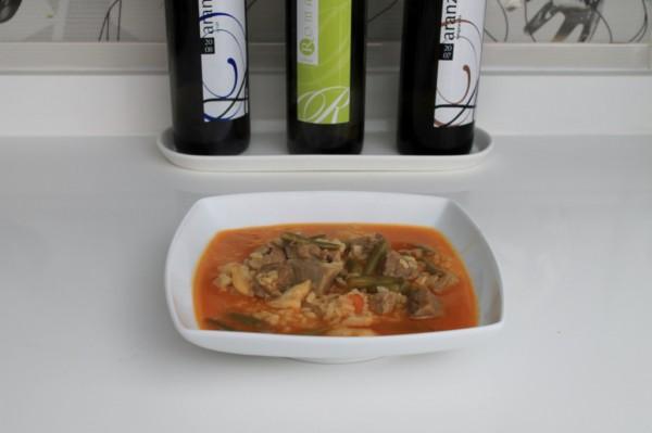 arroz caldoso con pavo y rape