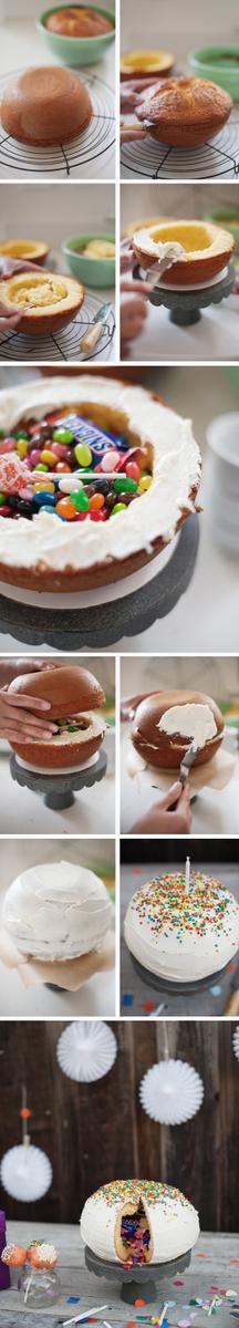 Cómo hacer una tarta piñata paso a paso