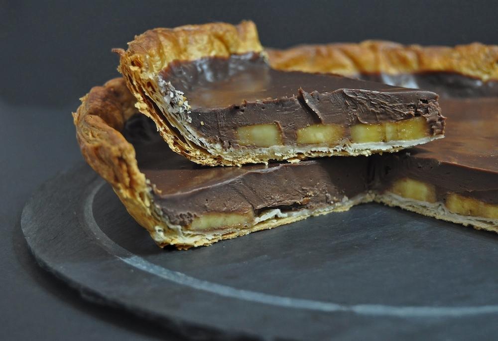 Tarta de chocolate y plátano