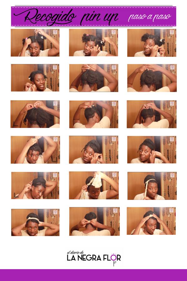 Recogido pin up para pelo afro