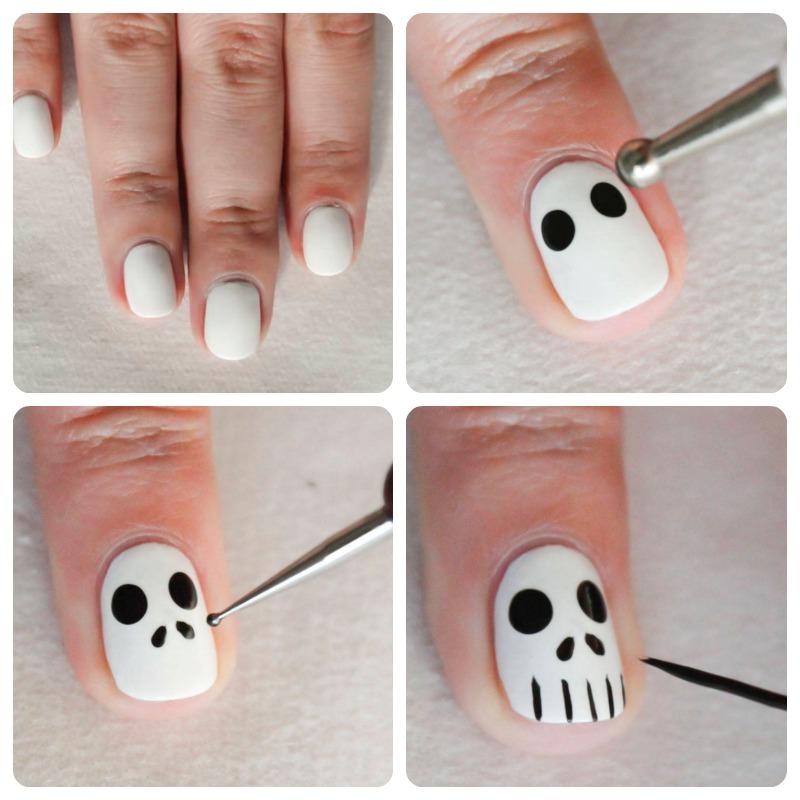 Cómo hacer un fantasma en tus uñas