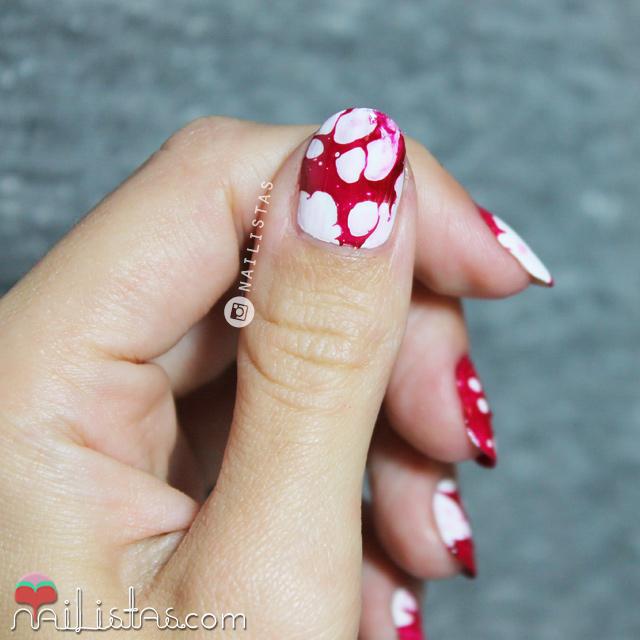 water spotted nails Halloween nail art