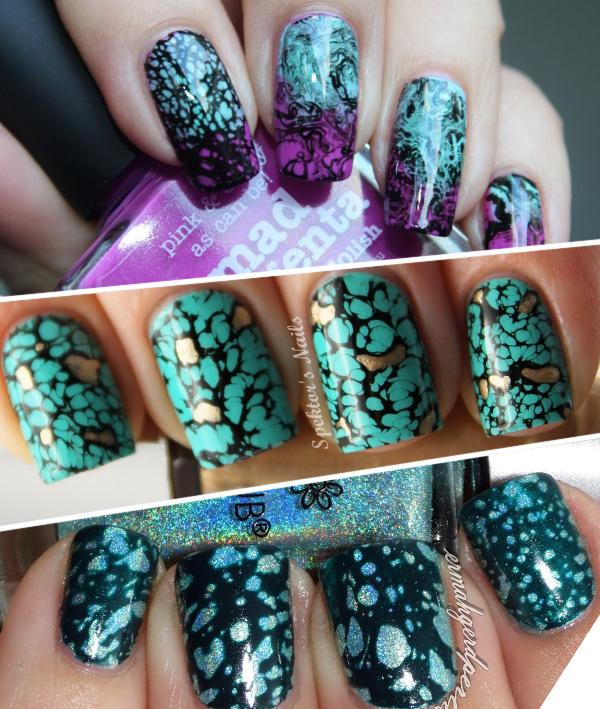 Wtaer spotted nail art
