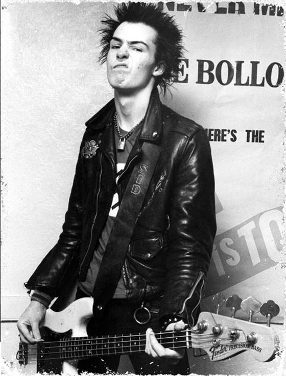Sid vicius con perfecto de cuero negra