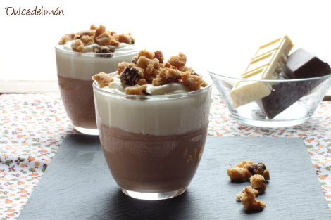 Postre facil de dos chocolates con cookies