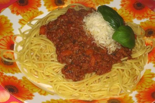 boloñesa con espaguetti