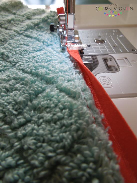 segunda costura bies punta toalla