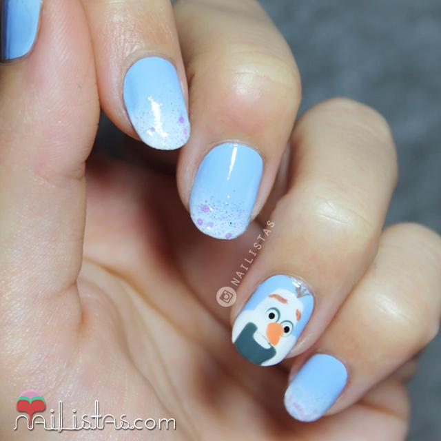 Manicura Disney uñas Frozen Olaf