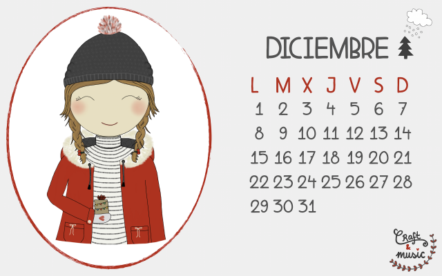 Calendario Diciembre CortarPegaryCantar