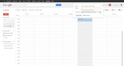creando evento hangout en Google Calendar