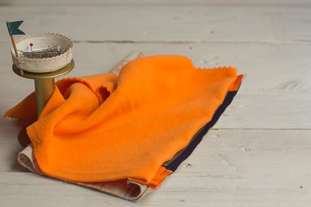 un lado de cremallera forro cosida 10