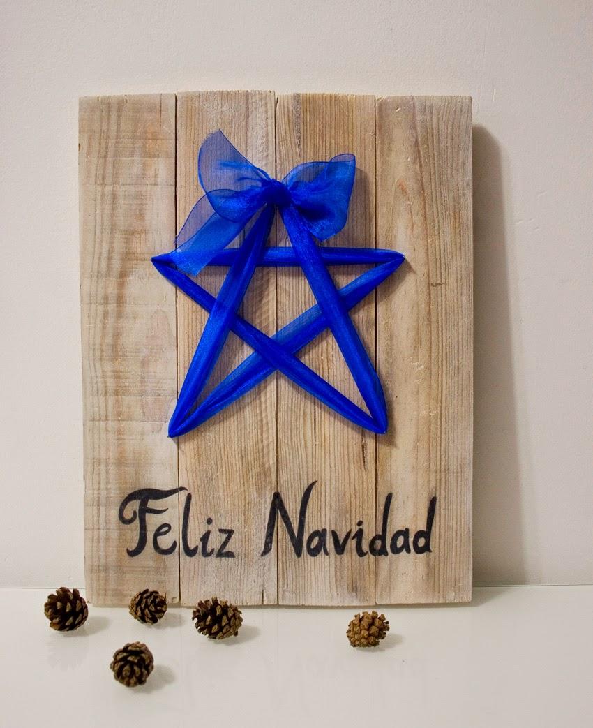 Diariodeco9: Diy Feliz navidad con madera de palet y lazo para Yaicla7