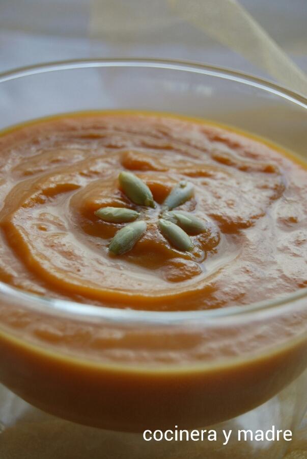 crema de calabaza y zanahoria