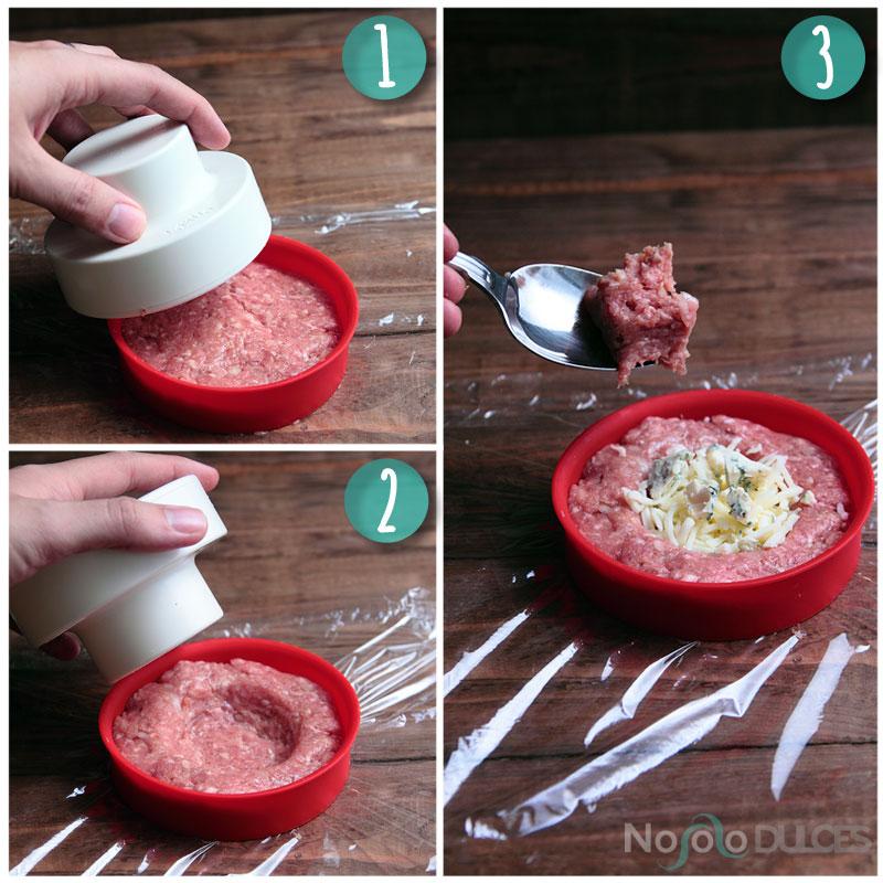 No solo dulces - Hamburguesa quesos franceses y pan de frutos secos Elaboracion