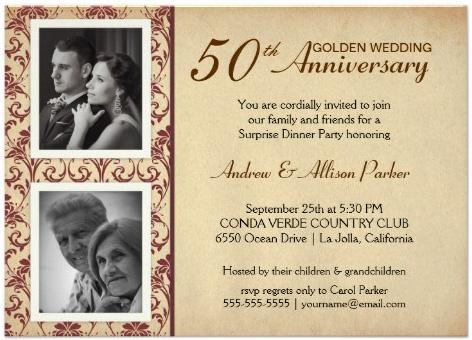 Invitaciones para fiesta de Bodas de Oro