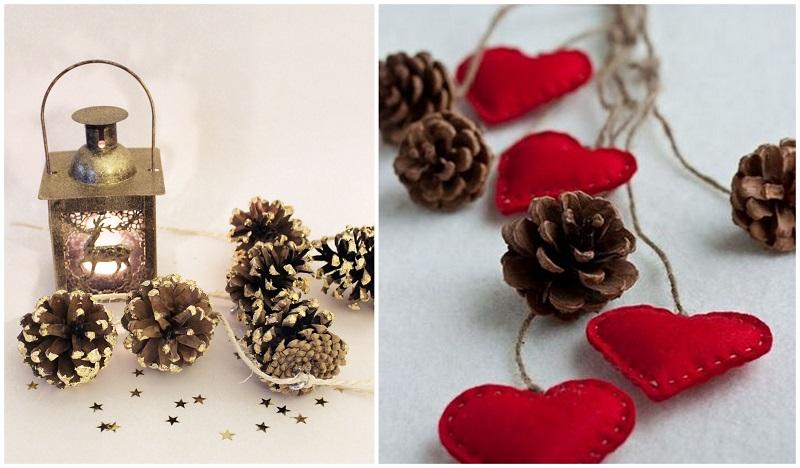 decoración de navidad con piñas 2