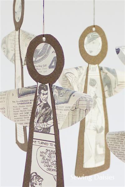ángeles con papel de cómic