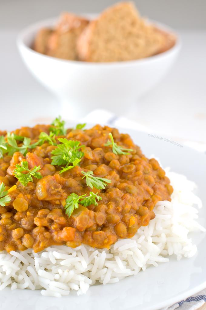 Lentejas al Curry | danzadefogones.com #danzadefogones #vegano #vegana #receta #singluten