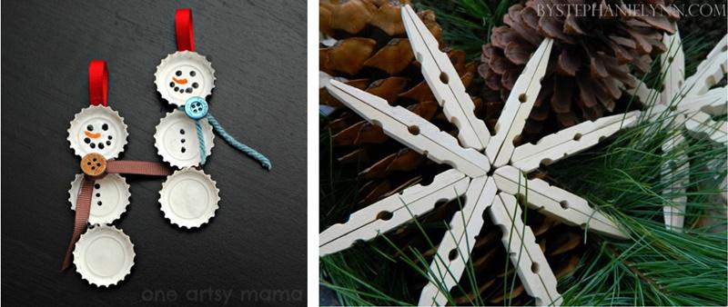 15 Ideas de adornos para el árbol de Navidad Handmade Collage5